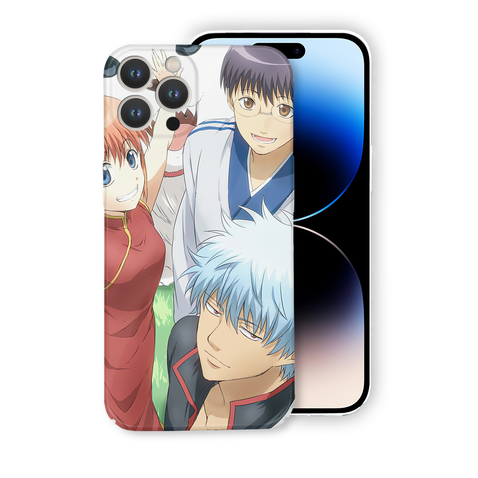 （画像用） ぎんたま 坂田銀時（さかたぎんとき） 神楽 志村新八（しむら しんぱち） GINTAMA Sakata Gintoki Kagura Shimura Shinpachi 【iPhone 14シリーズ対応】ハードケース